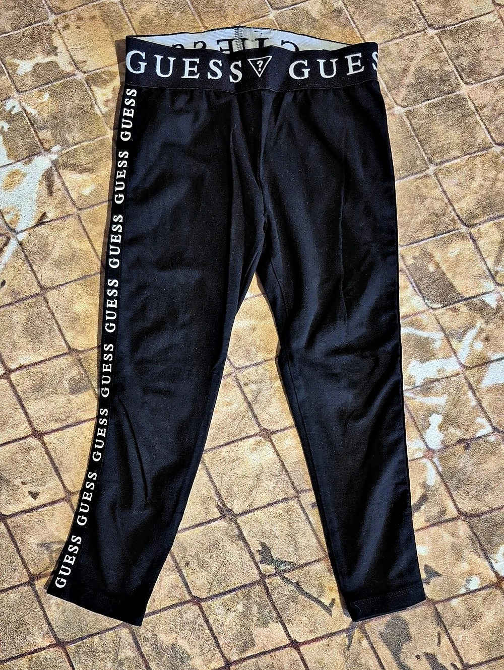 🍀5/30🍀GUESS Kids Logo Tape Leggings Black Girls 4